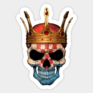 Croatian Flag Skull with Crown Sticker